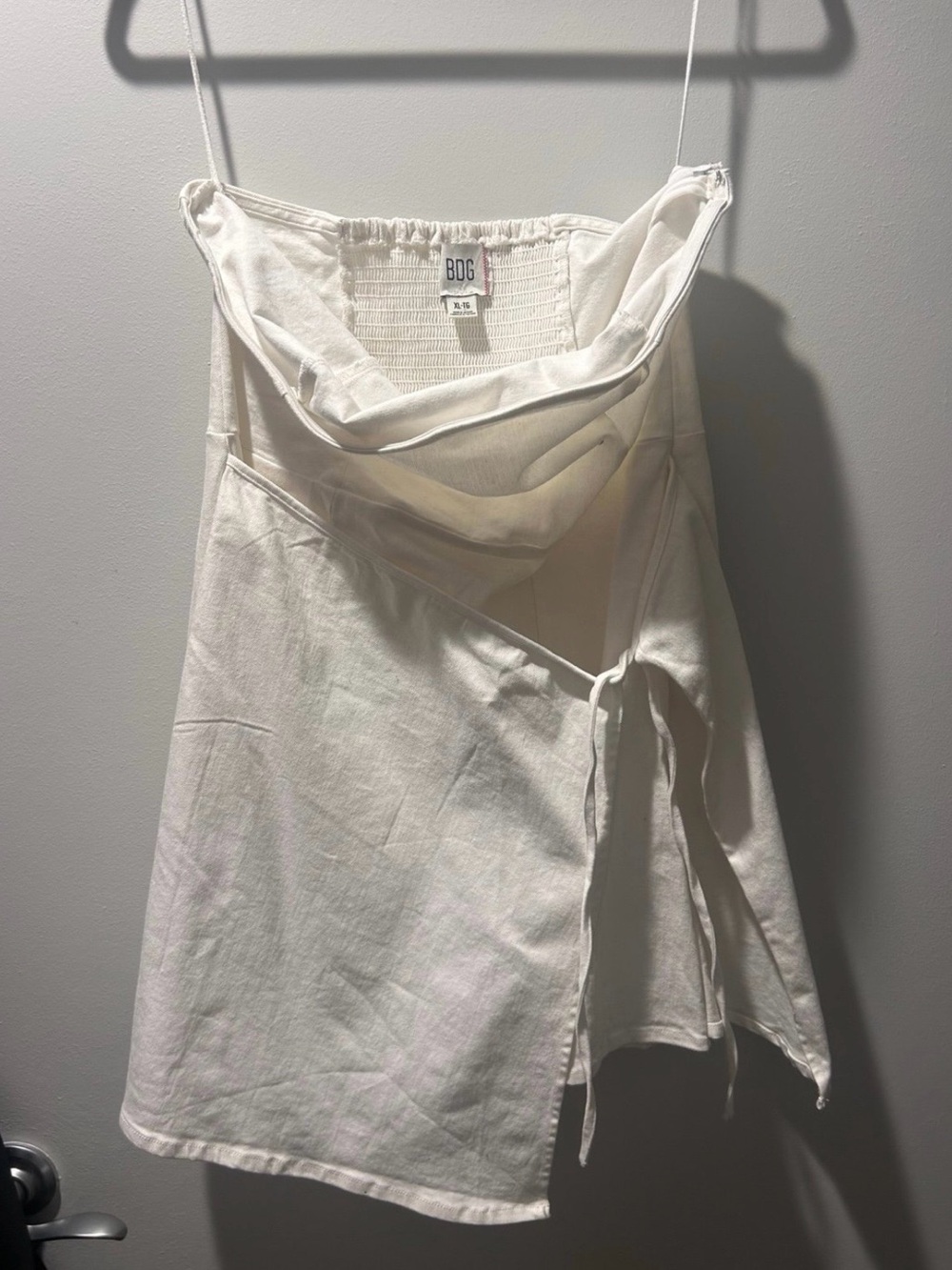 BDG White Wrap Cowl Neck Camisole with Side Tie